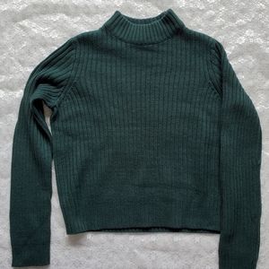 H&M green mock neck sweater | size xs